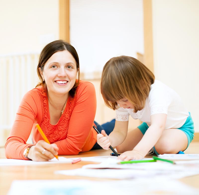 mother and daughter home lesson (square) tuition, enrollment